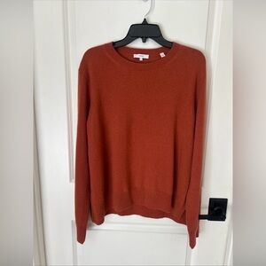 Vince Women’s XL Step Hem 100% Cashmere Sweater In Spice Quiet Luxury